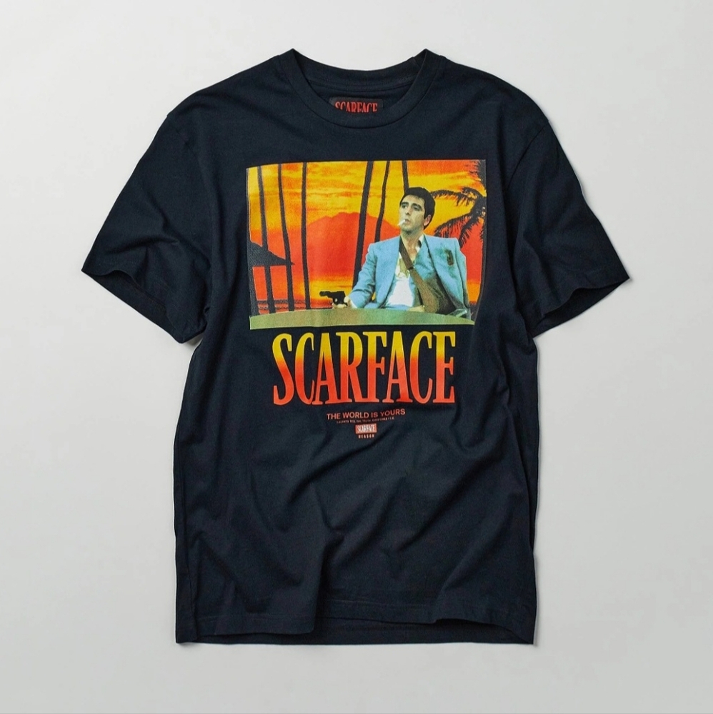 Reason Brand Scarface Graphic Black T-Shirt World Is Yours Medium NWT BA-2769